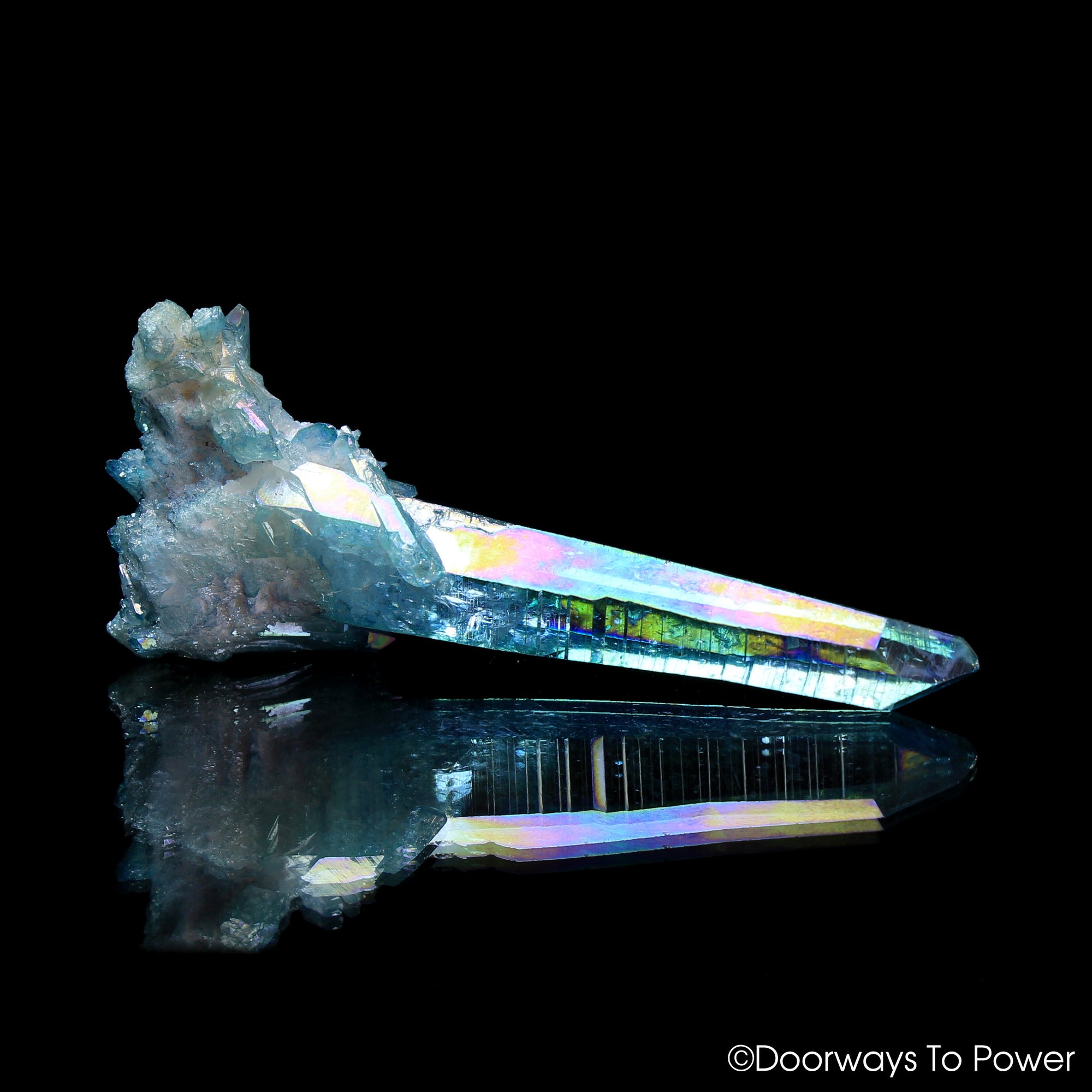 Aqua Aura Quartz Master Record Keeper & Tantric Twin Crystal
