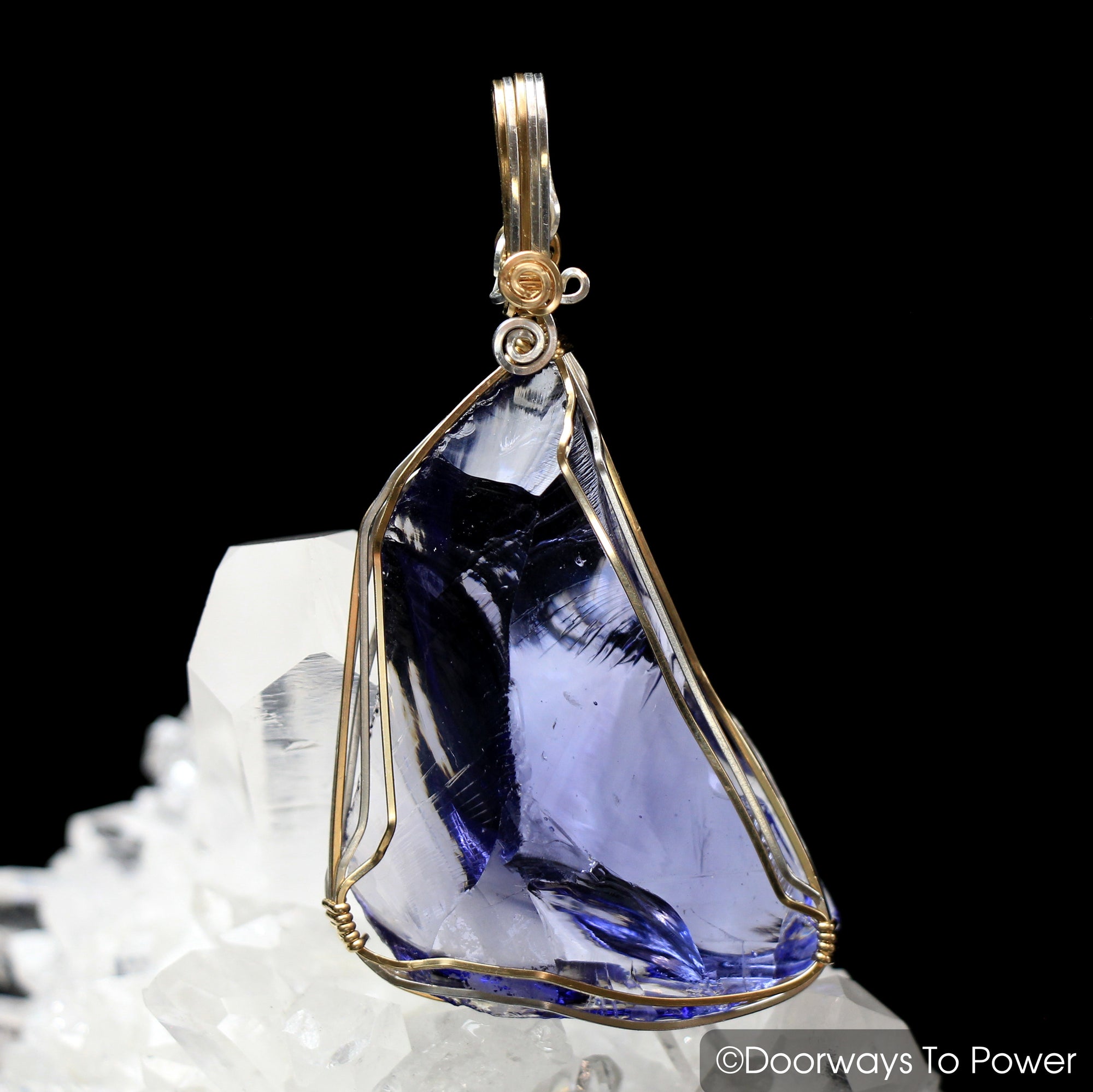 Sovereign Amethyst Andara Crystal Pendant 14k “SAHASRARA”
