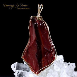 Dragons Blood Andara Crystal Pendant 14k  'Magic & Alchemy'