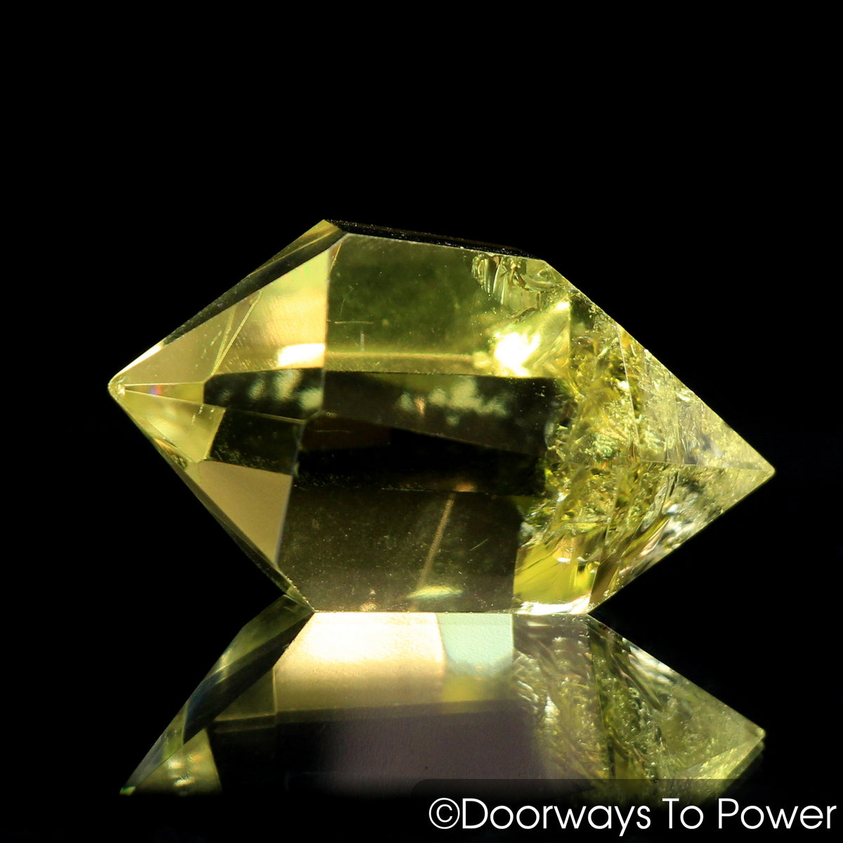 John of God Crystal Citrine Double Terminated Quartz Casa Crystal w/ Rainbows