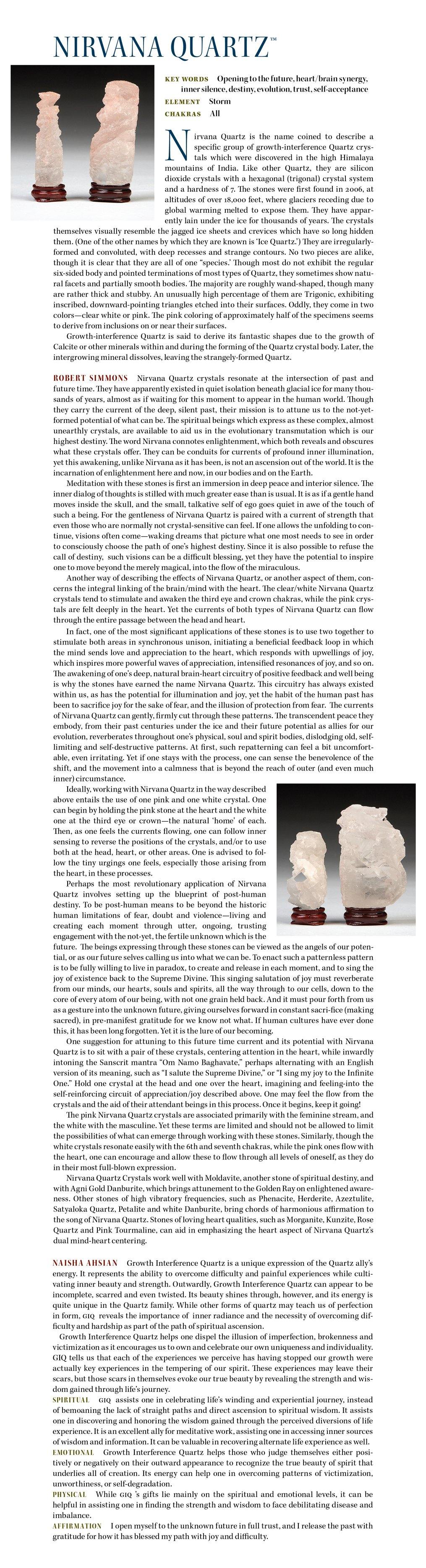 Nirvana Quartz Properties Book of Stones