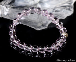 Rose Aura Light Language Starseed Quartz Crystal Bracelet
