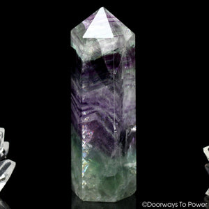 John of God Blessed Green Purple Fluorite Generator Crystal
