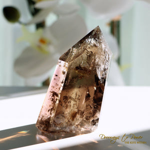 Smoky Citrine Quartz Point with Phantoms