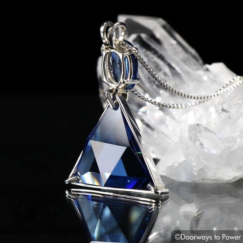 Tibetan Blue Obsidian & Kyanite Star of David Pendant