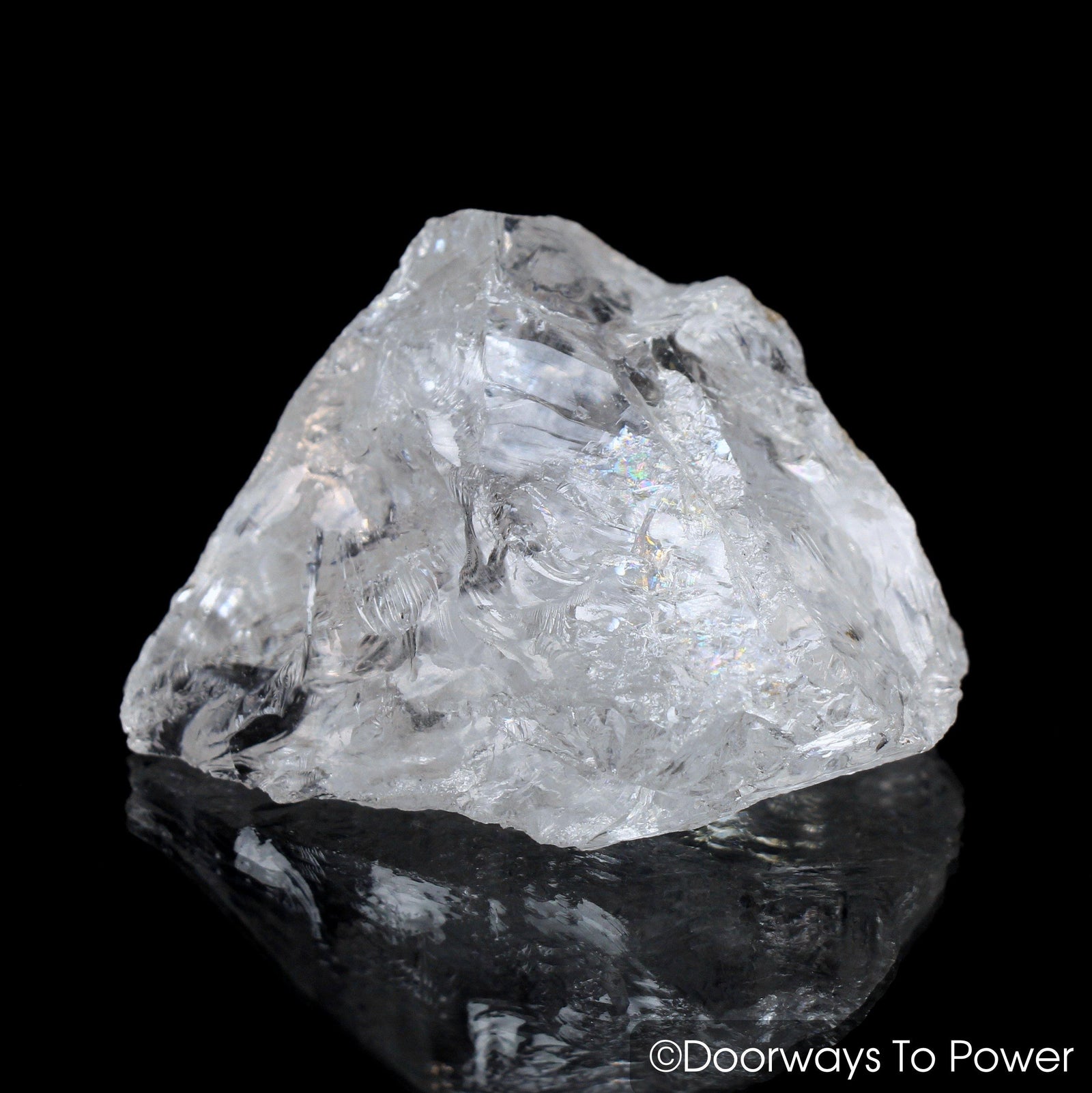 Satyaloka Azeztulite Quartz Crystal with Record Keeper + Rainbows