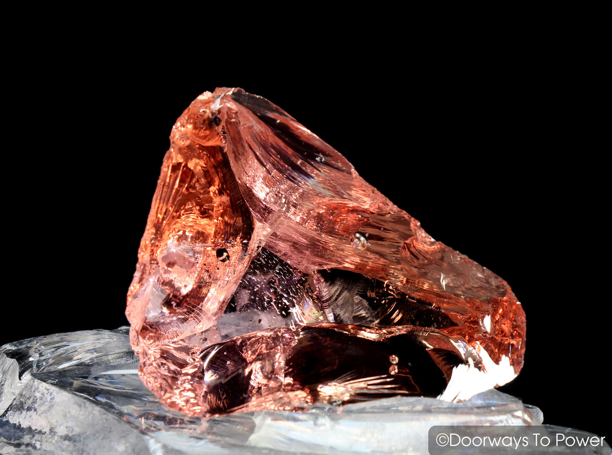 HGW Pink Monatomic Andara Crystal w/ Rainbows 'Heart of God Within'