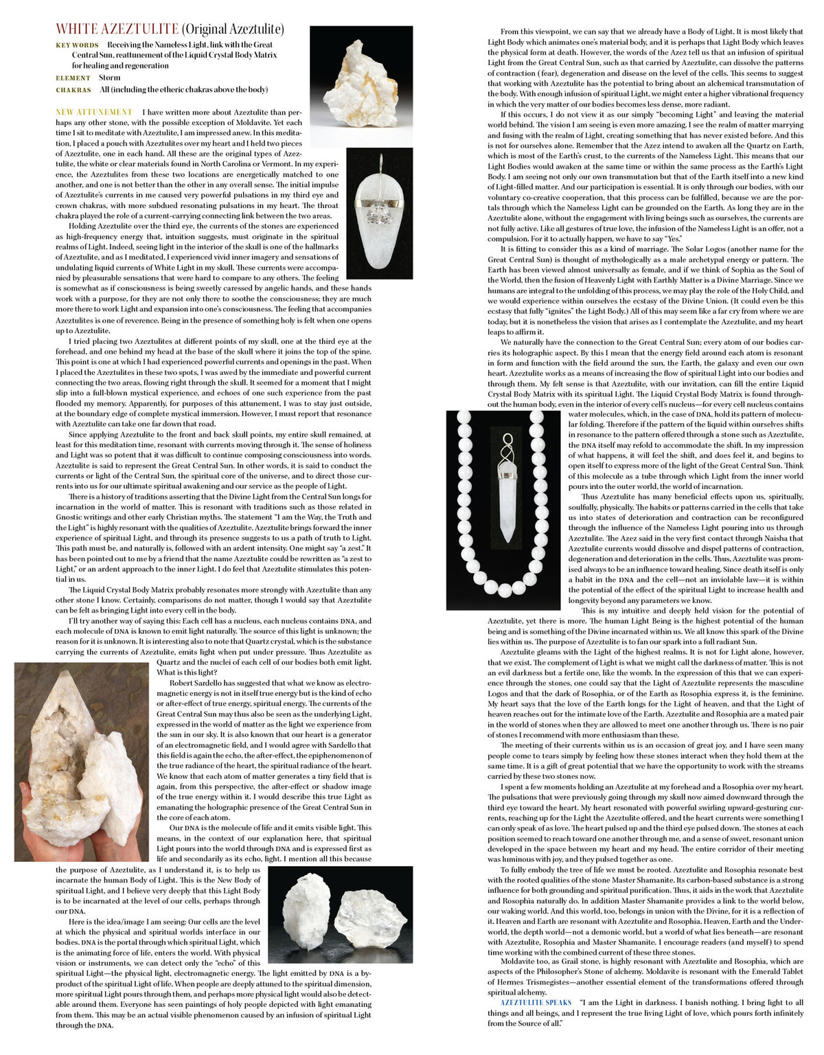 White Azeztulite Metaphysical Properties meanings - Book of Stones