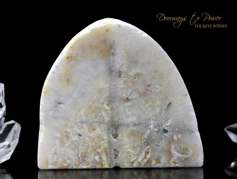 Honey & Cream Azeztulite Crystal Altar Stone Azozeo Activated