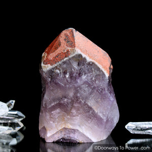 Auralite 23 Crystal Altar Stone Red Hematite Tip & Sunken Record keeper (RARE)