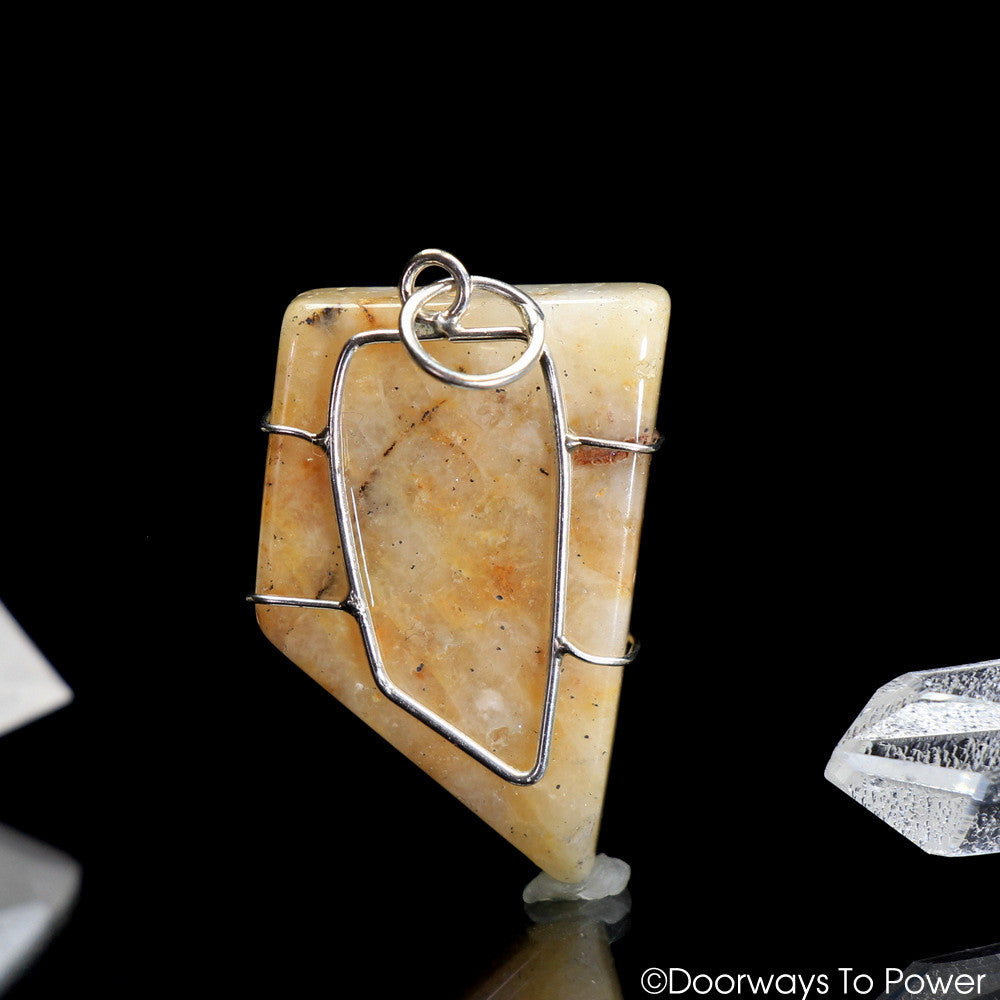 Honey & Creme Azeztulite Crystal Pendant | Azozeo Activated