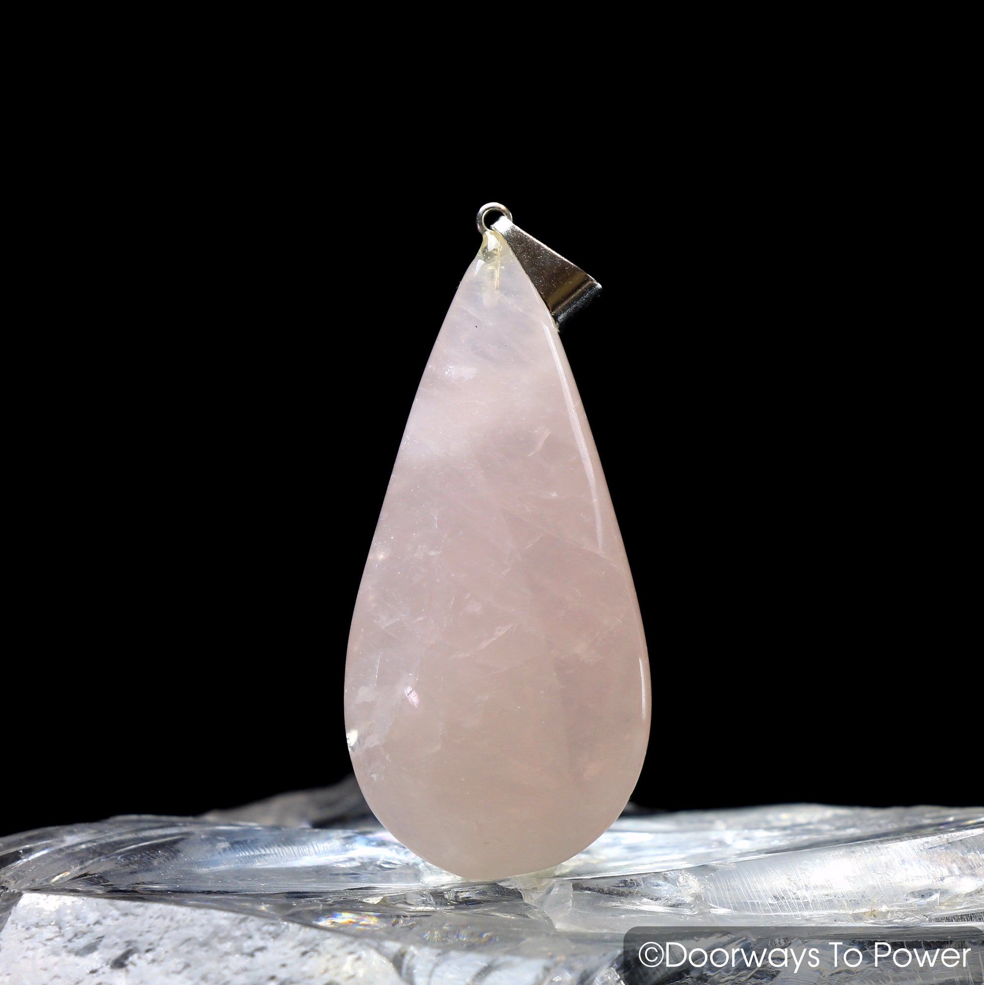 John of God Crystal Pendant Rose Quartz