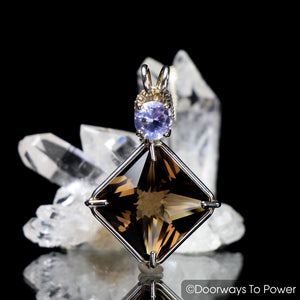 Smoky Quartz Magician Stone Pendant with Ruby Lavender Quartz 