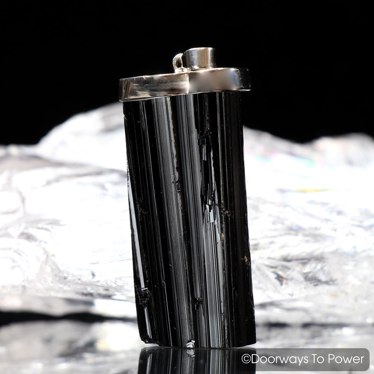 Black Tourmaline Energy Protection Crystal Pendant