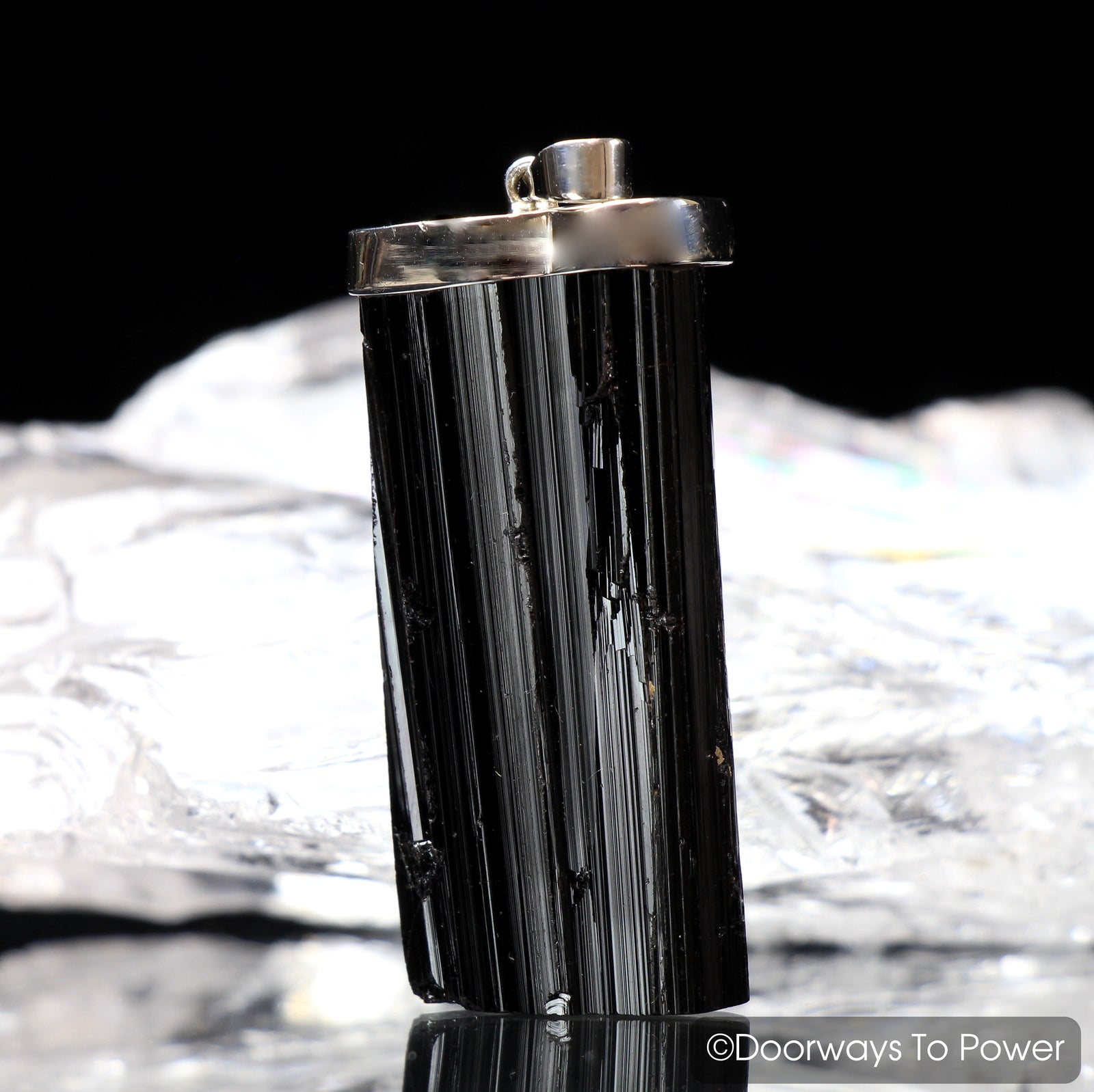 Black Tourmaline Energy Protection Crystal Pendant