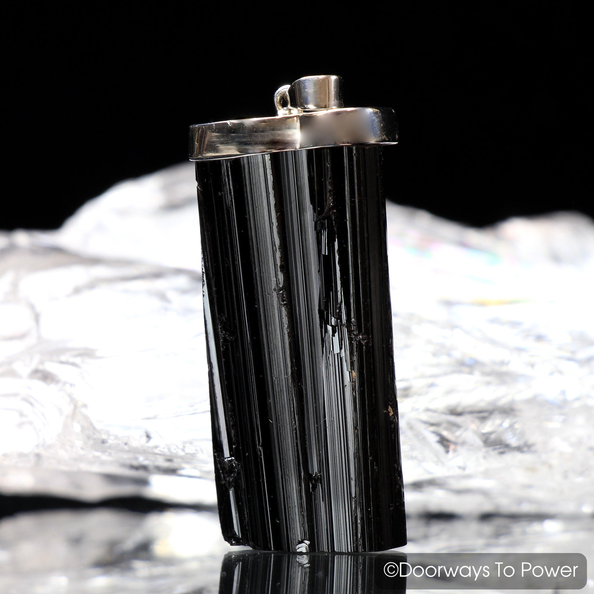 Black Tourmaline Energy Protection Crystal Pendant