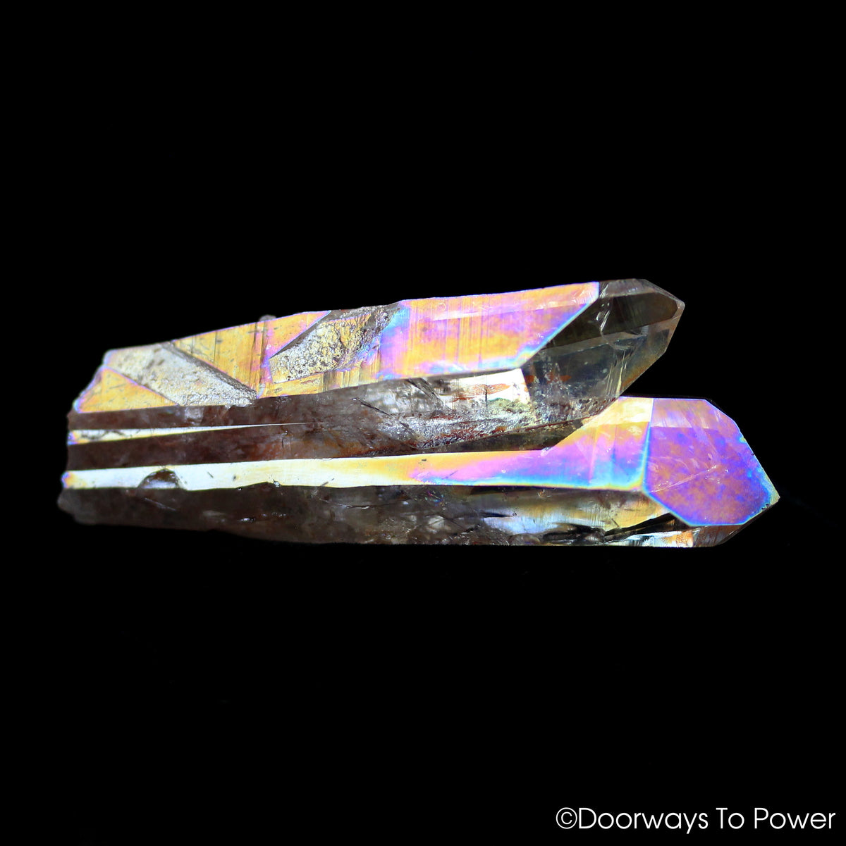 Angel Aura Quartz Starbrary Tantric Twin Crystal 'Twin Flame'