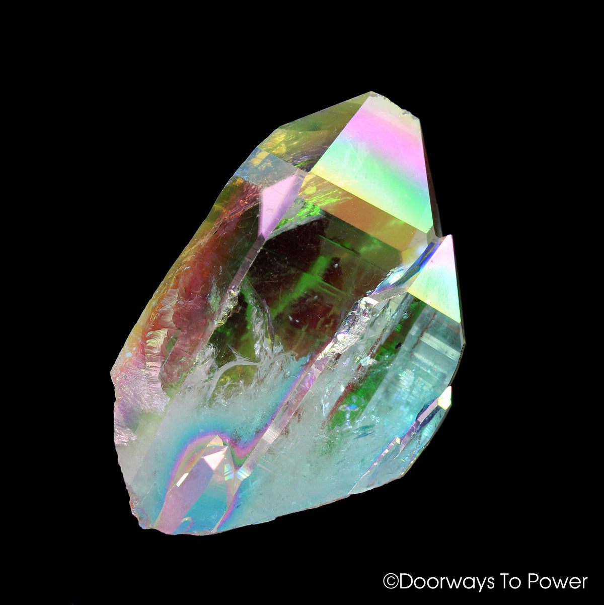 Angel Aura Lemurian Light Quartz Crystal with Tantric Twin & Record Keeper 'SYNTHESIS'