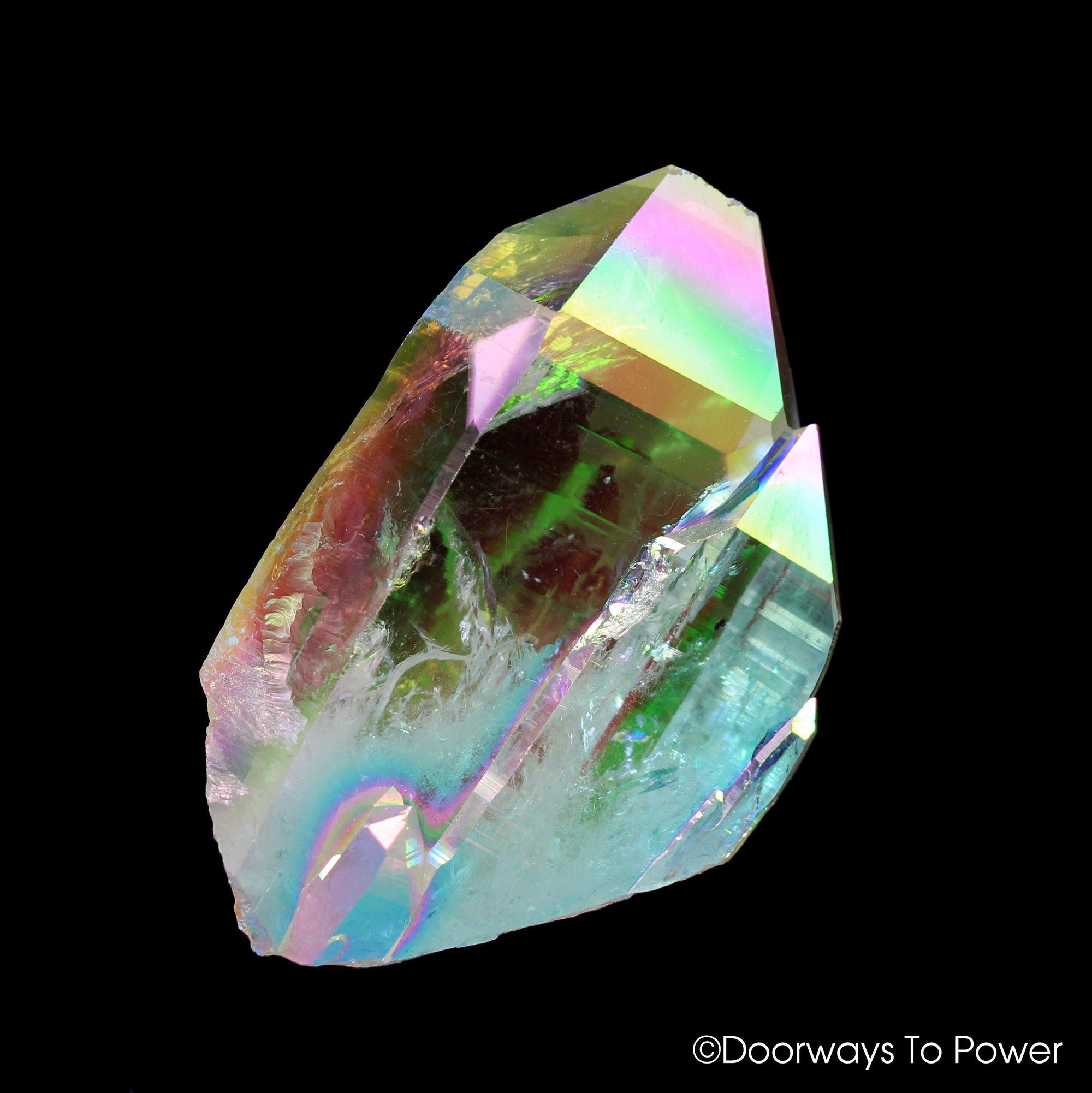 Angel Aura Lemurian Light Quartz Crystal with Tantric Twin & Record Keeper 'SYNTHESIS'