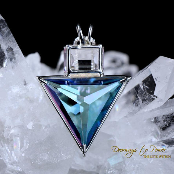 Aqua Aura Quartz Kunzite Angelic Star Pendant Doorways to Power
