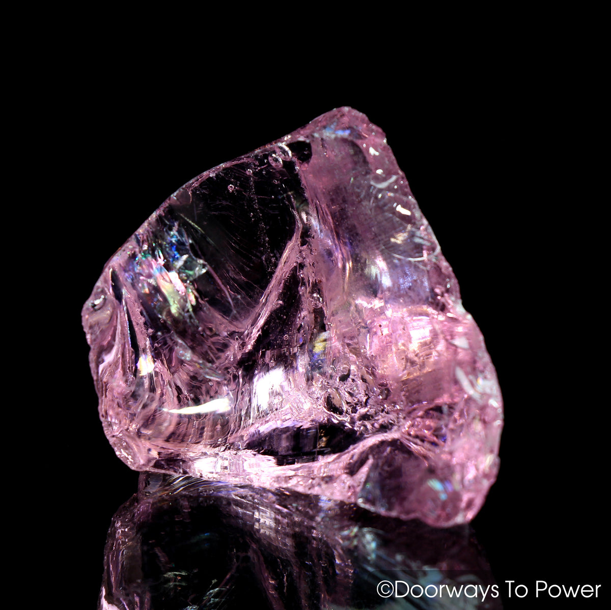 HGW Pink Monatomic Andara Crystal w/ Rainbows 'Heart of God Within'
