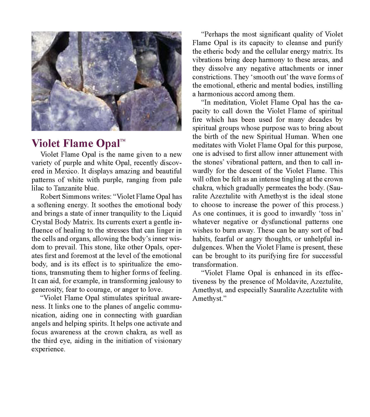 Violet Flame Opal Crystal Polished & Tumbled Stone