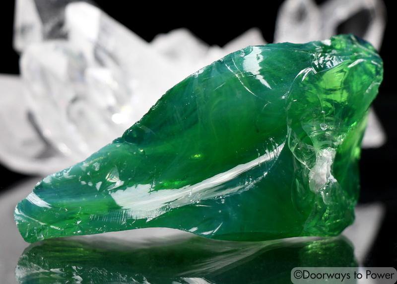 Luminescent Pleiaidan Green Monatomic Andara Crystal