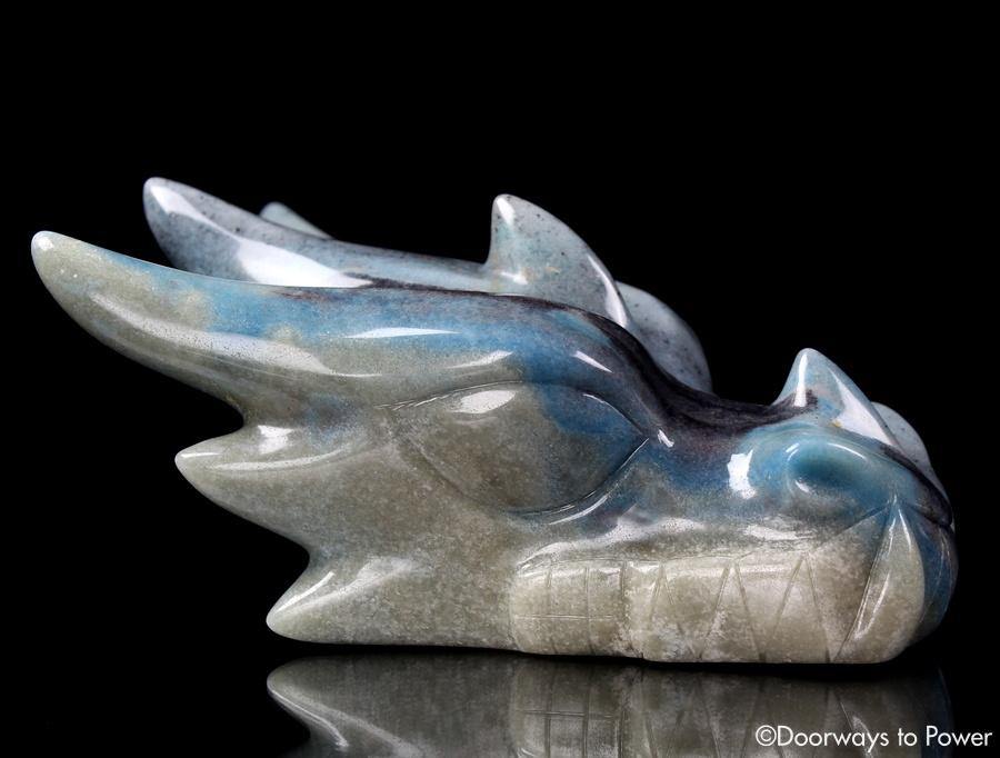 Dumortierite Hand Carved Crystal Dragon 'To Awaken'