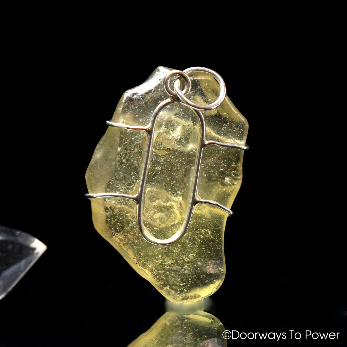 Libyan Desert Glass Gold Tektite Crystal Healing Pendant