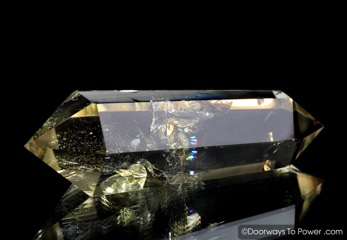 John of God Crystal Citrine Double Terminated Casa Crystal w/ Rainbows