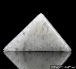 White Azeztulite Crystal Triangle Tumbled & Polished Stone