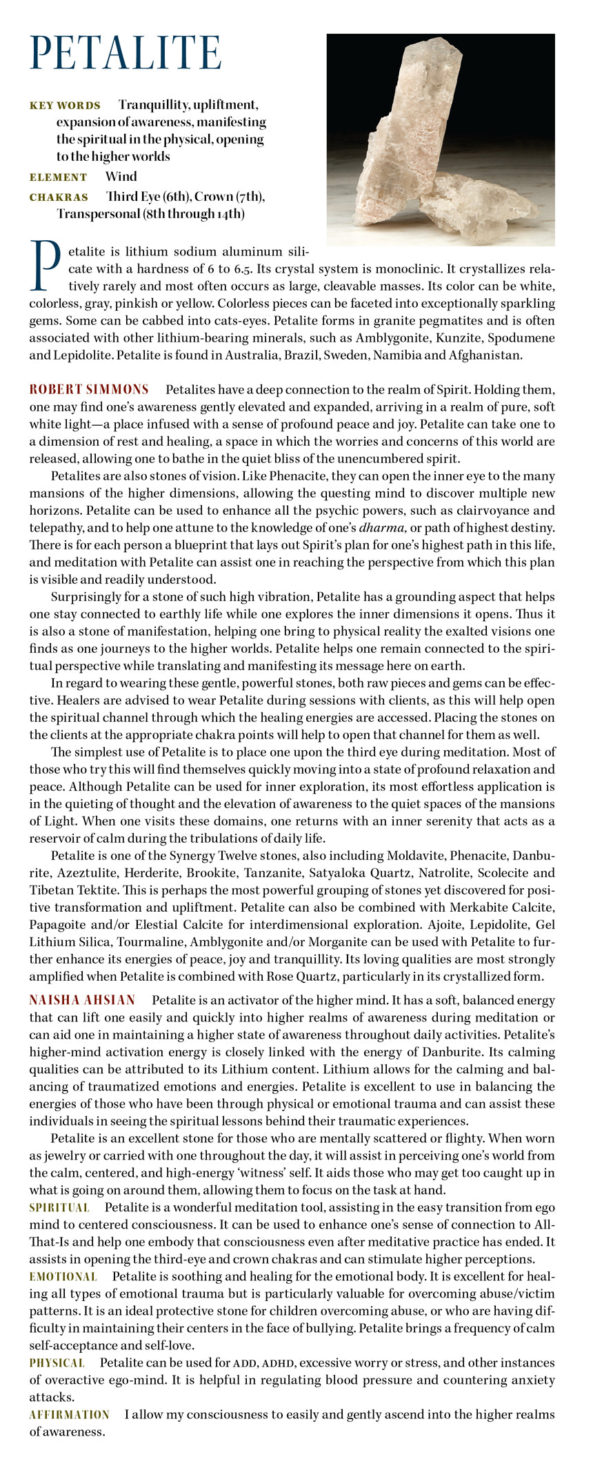 Petalite Meanings Uses Book of Stones