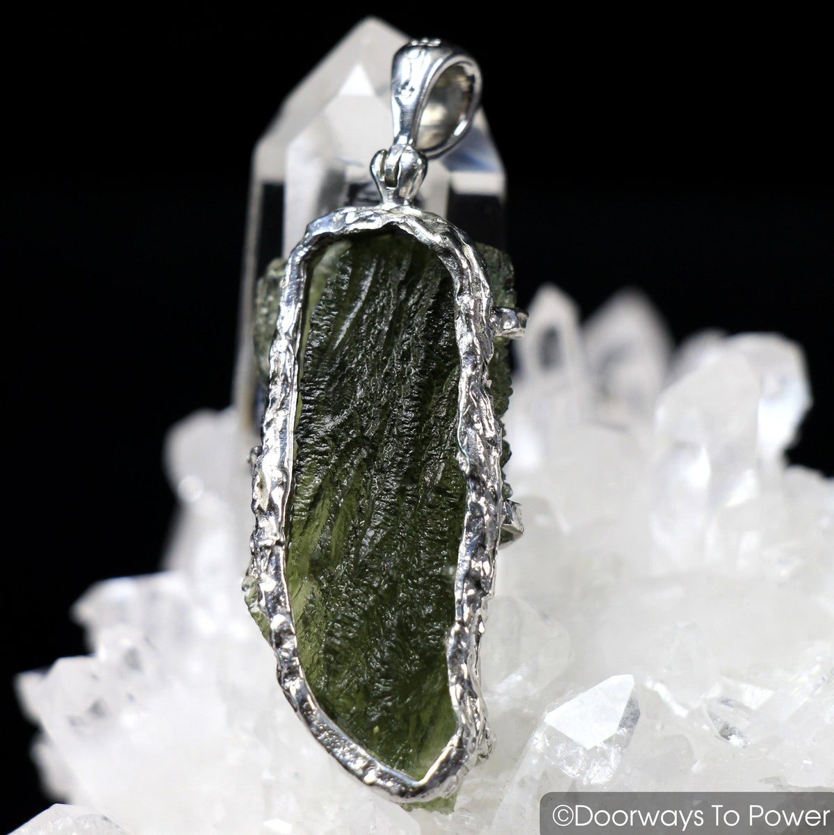 Moldavite Tektite Pendant & Synergy 12 Stone 