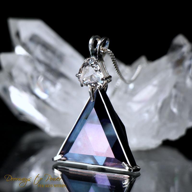 Tanzanite Aura Danburite Quartz Vogel Star of David Pendant