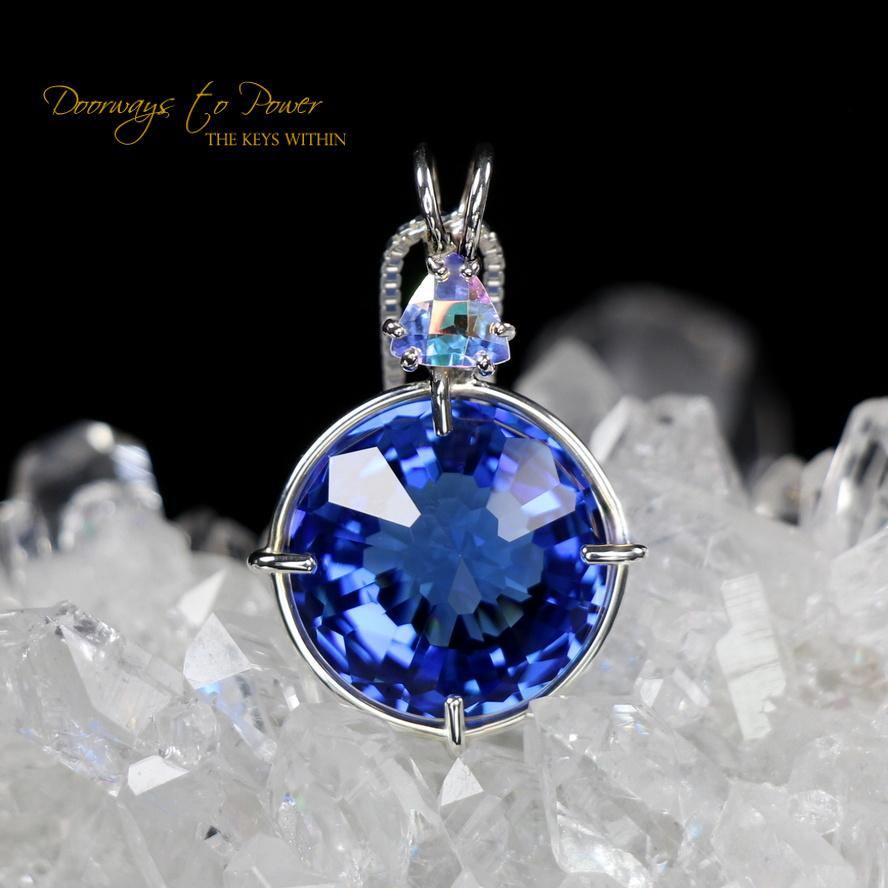  Radiant Heart Pendant Tibetan Blue Obsidian Mystic Topaz