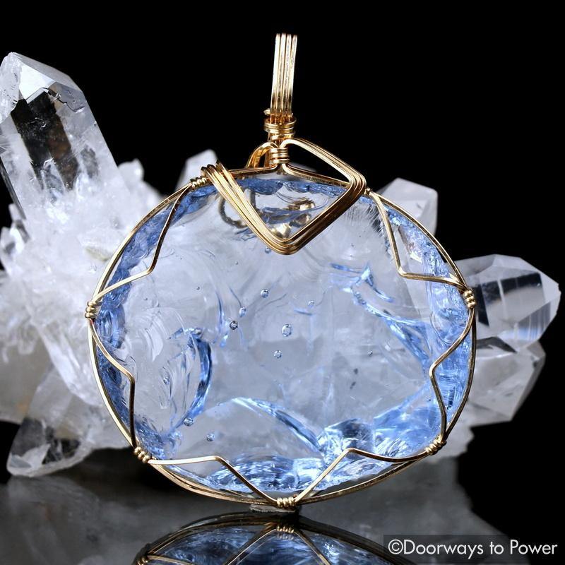 Lady Nellie Blue Andara Crystal Pendant 14k 'Blue Flame'