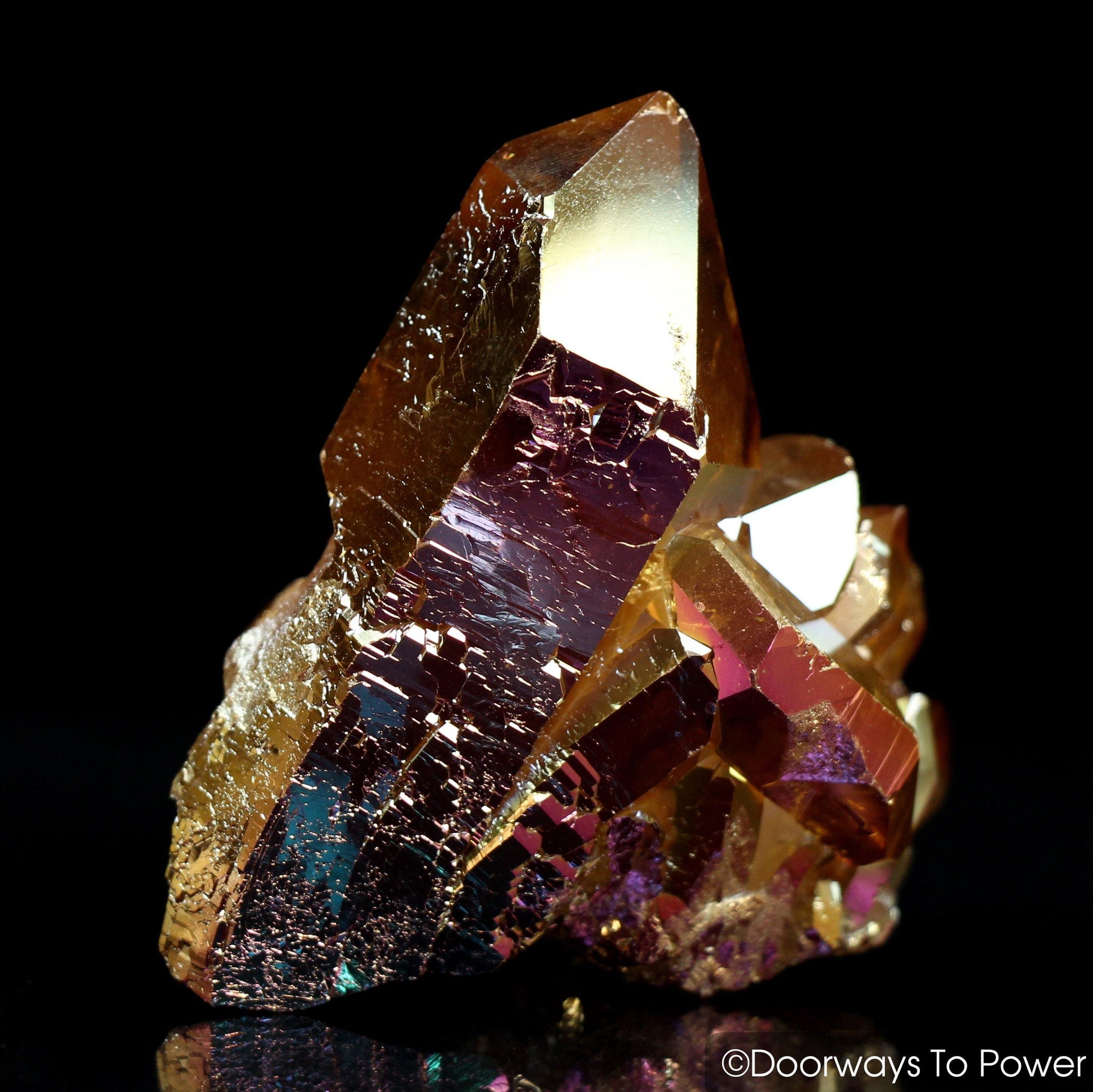 Golden Aura Pleiadian Starbrary Record Keeper Twin Quartz Isis Crystal Time Link