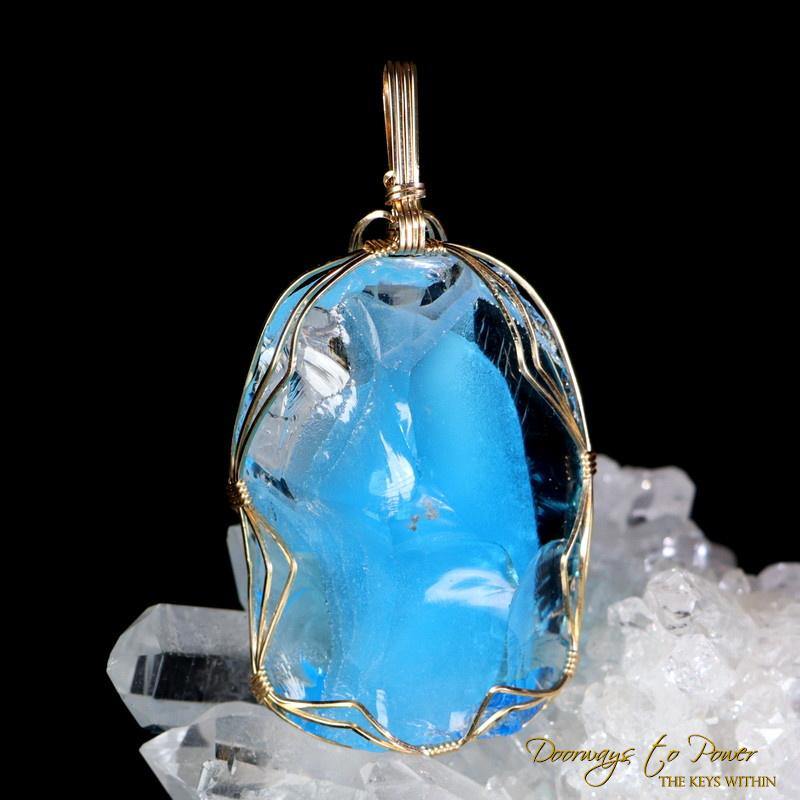 Sirius Blue Oracle Eye Cosmic Ice Andara Pendant 14k