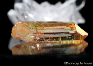 Colombian Lemurian Seed Tangerine Aura Quartz Imperial Gold Crystal