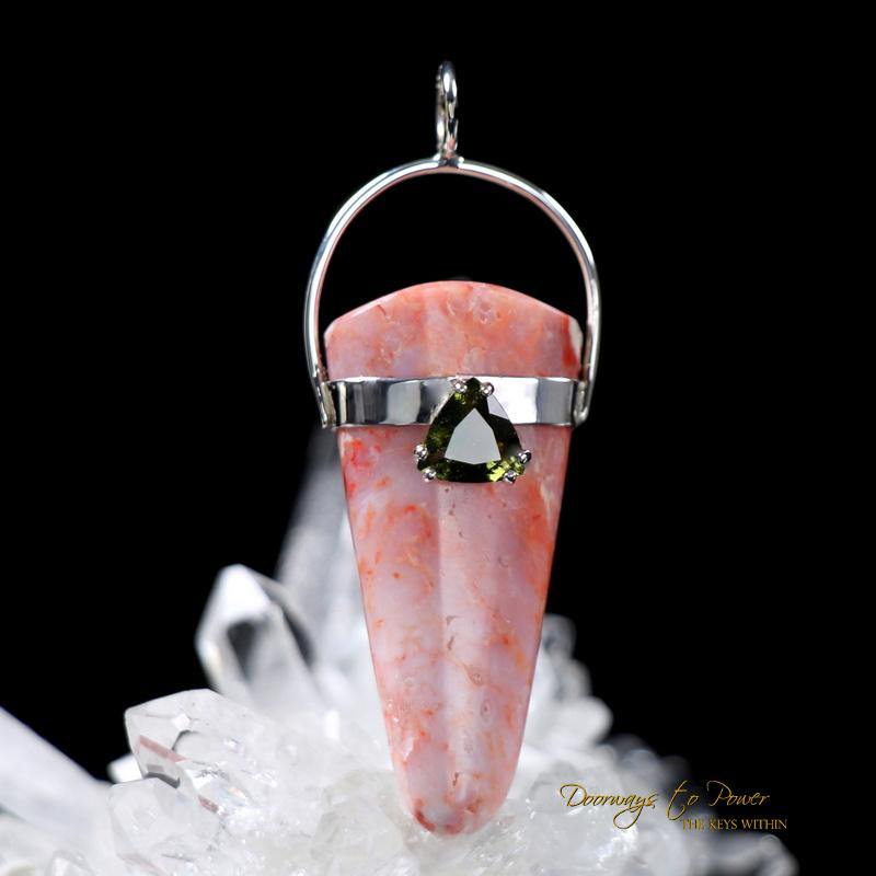 Cinnazez Azeztulite Moldavite Crystal Pendant Necklace