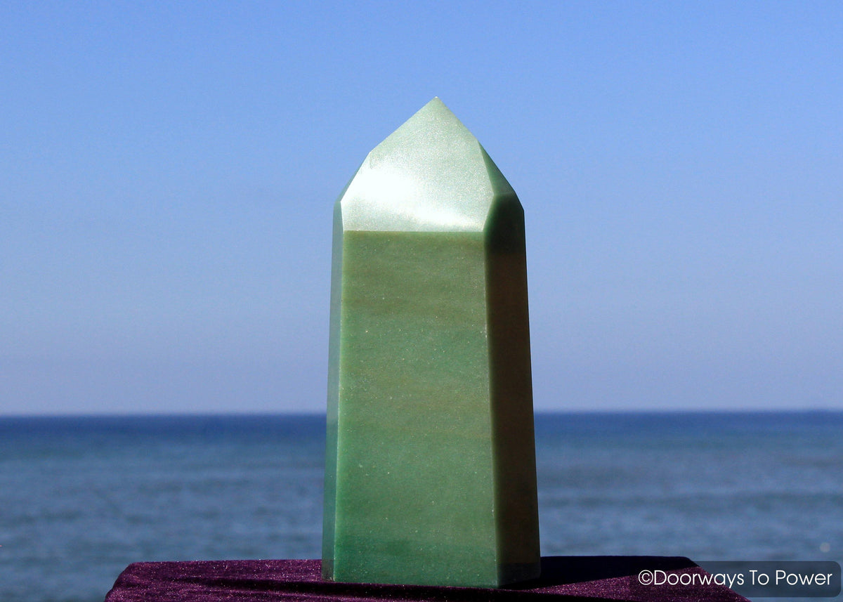 10.5" John of God Casa Crystal Point Green Aventurine Master Dow 