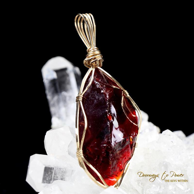 Raspberry Forte Veritas Andara Pendant 14k