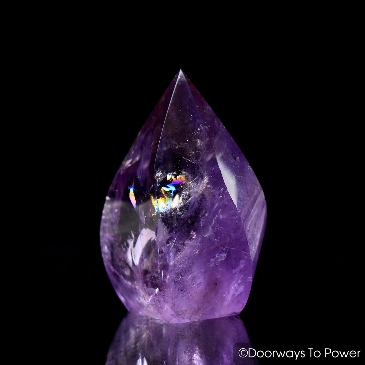 John of God Crystal Amethyst Casa Crystal Point 'Rainbow Warrior'
