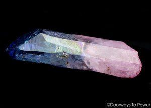 Aqua Aura Rose Aura Lemurian Record Keeper Quartz Crystal 'Hybrid'