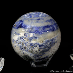 John of God Quartz Sodalite Crystal Sphere