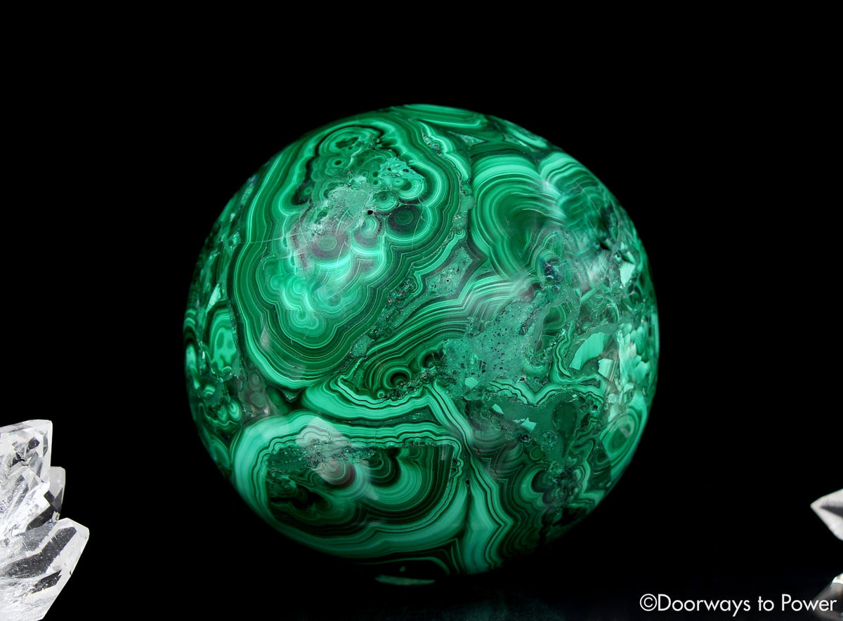 Malachite Crystal Sphere A +++ Collectors Quality