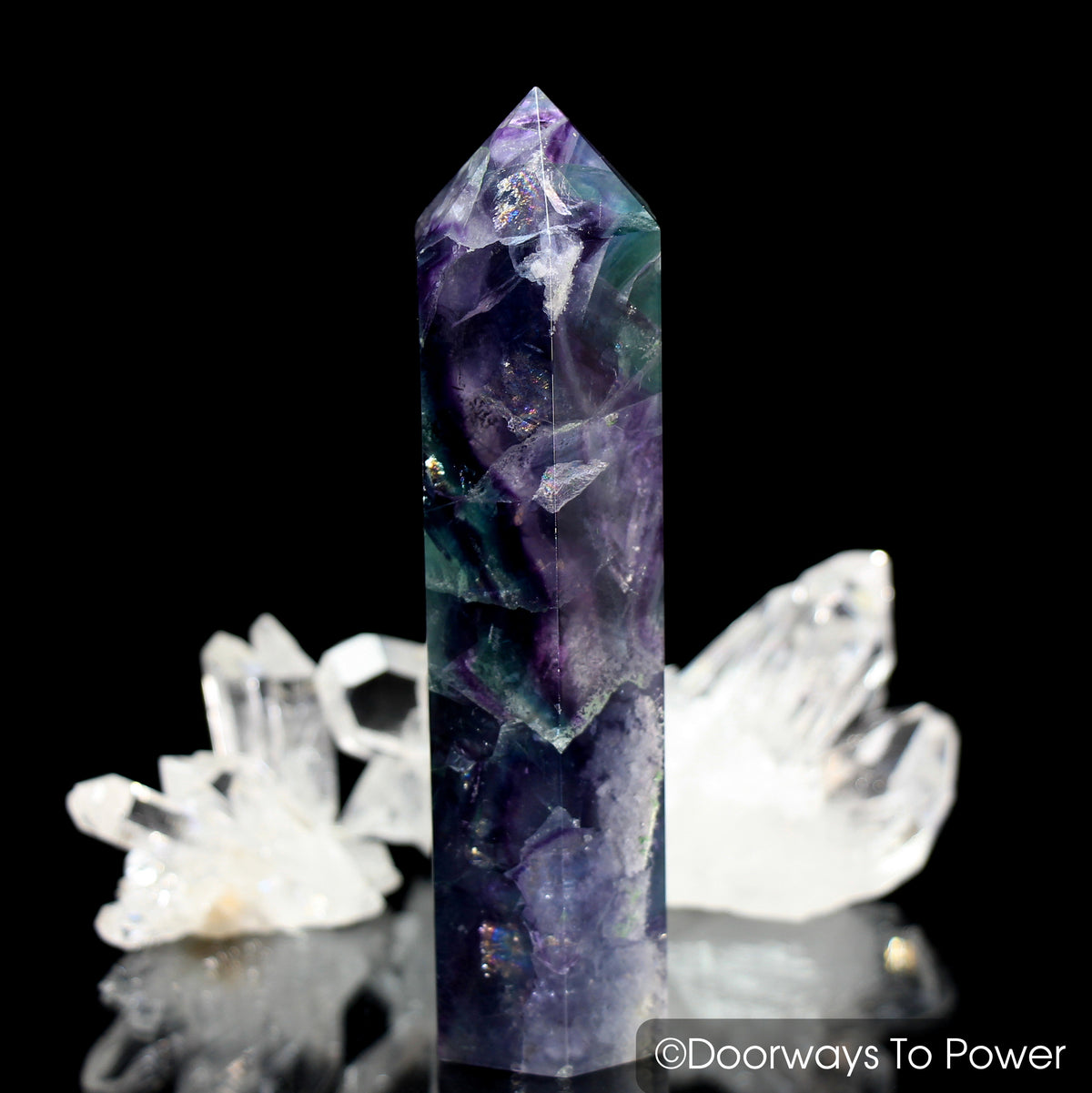 John of God Blessed Rainbow Fluorite Generator Healing Casa Crystal Point