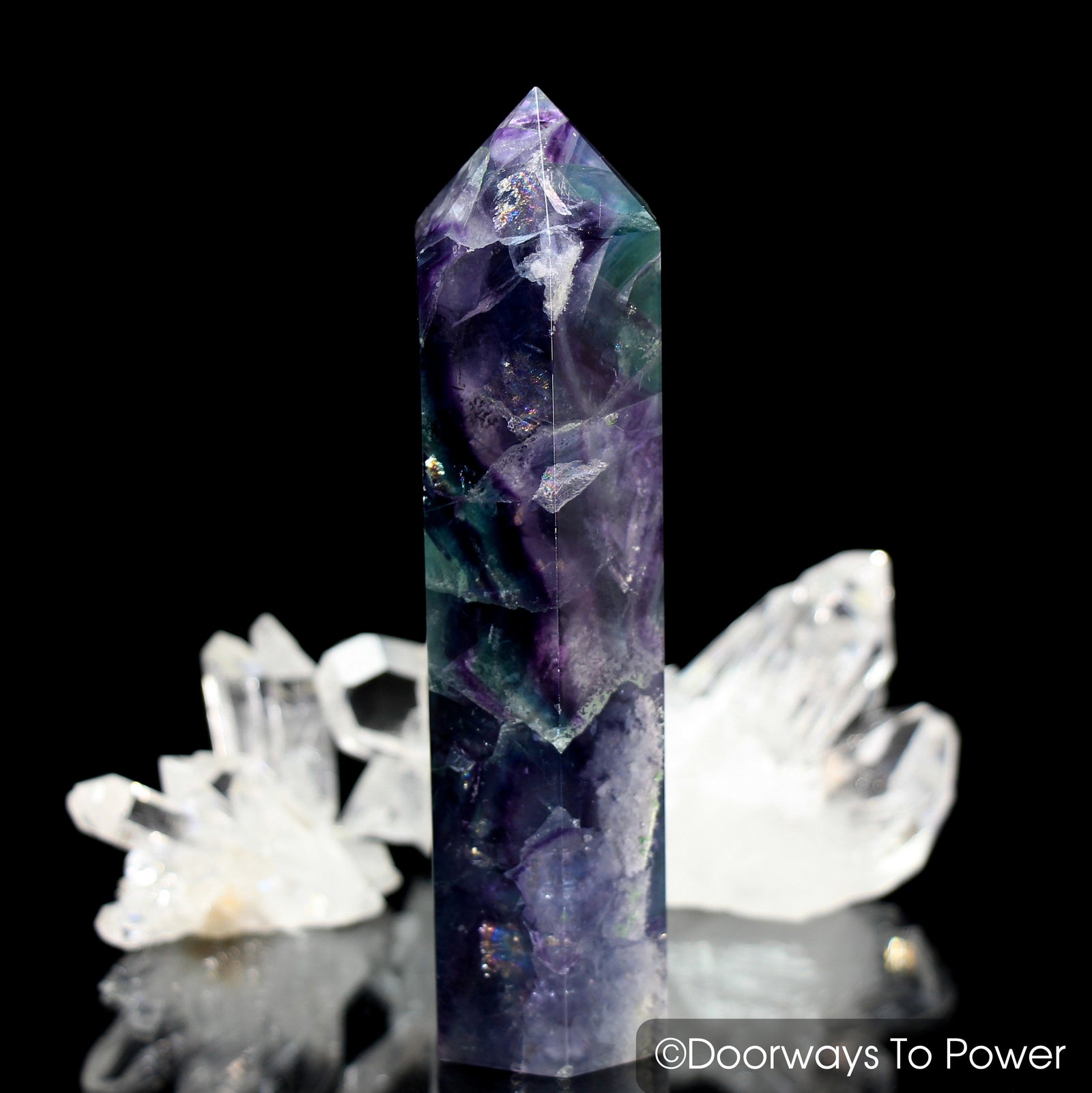 John of God Blessed Rainbow Fluorite Generator Healing Casa Crystal Point