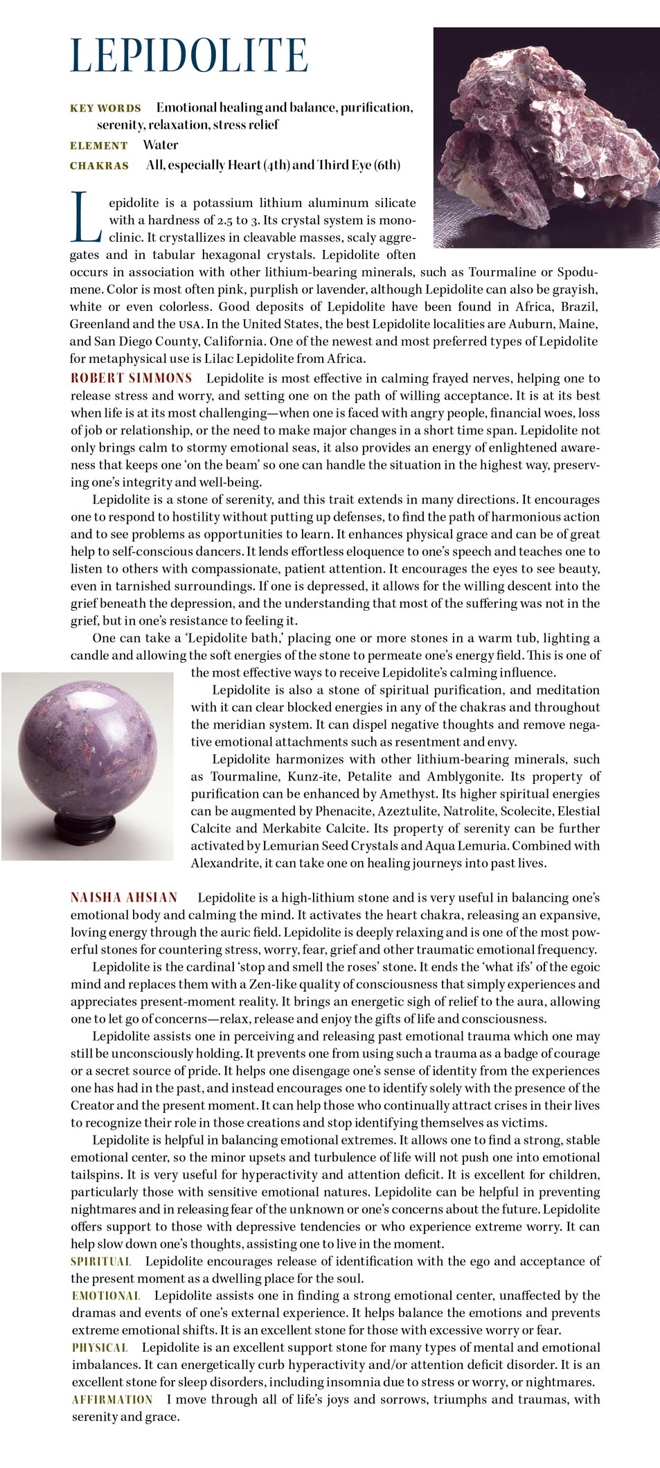 Lepidolite Metaphysical Properties