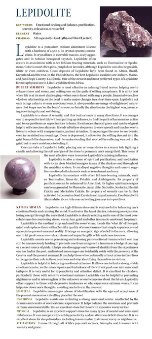 Lepidolite Properties Book of Stones